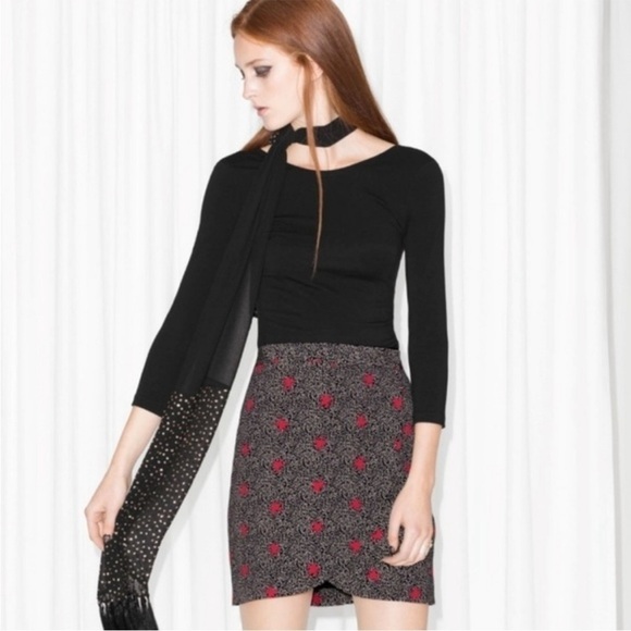 & other stories Nautical Star Print Wrap Mini Skirt Size US 6 4th of July USA - Picture 9 of 10